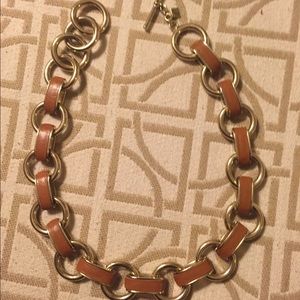 Banana Republic gold and leather necklace