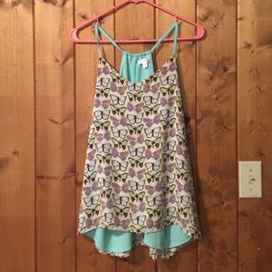 Colorful butterfly tank top