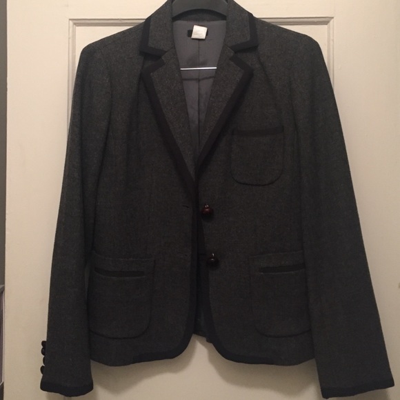 J Crew Grey Wool Schoolboy Blazer