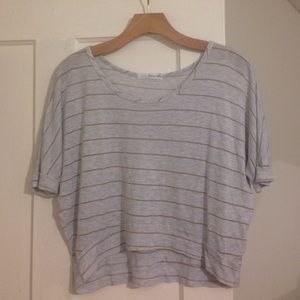 Grey and gold crop top