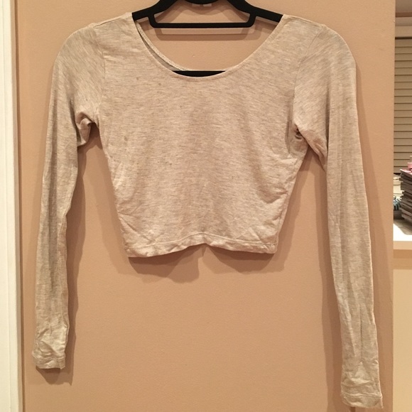 Cotton Spandex Jersey Long Sleeve Crop Top