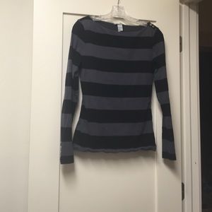 A black and gray top. In good condition.
