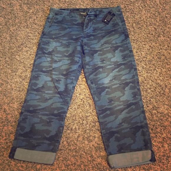 Blue Camo KUT cropped jeans NWT 2