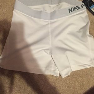 all white dri fit Nike pros