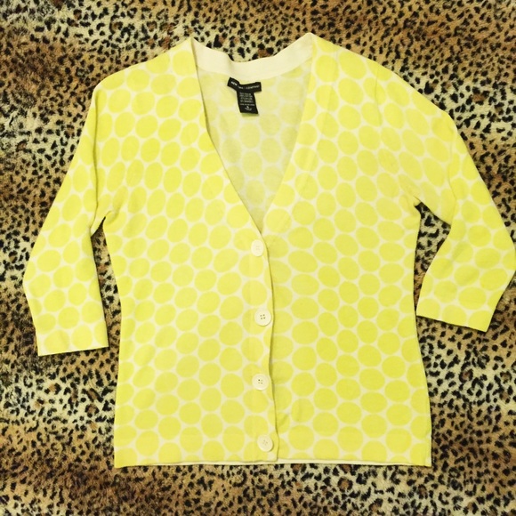 Yellow polka dotted cardigan