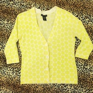 Yellow polka dotted cardigan