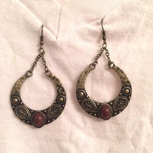 Bohemian bronze hoop earring