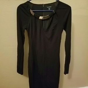 Bebe long sleeve bodycon with gorgeous neck detail
