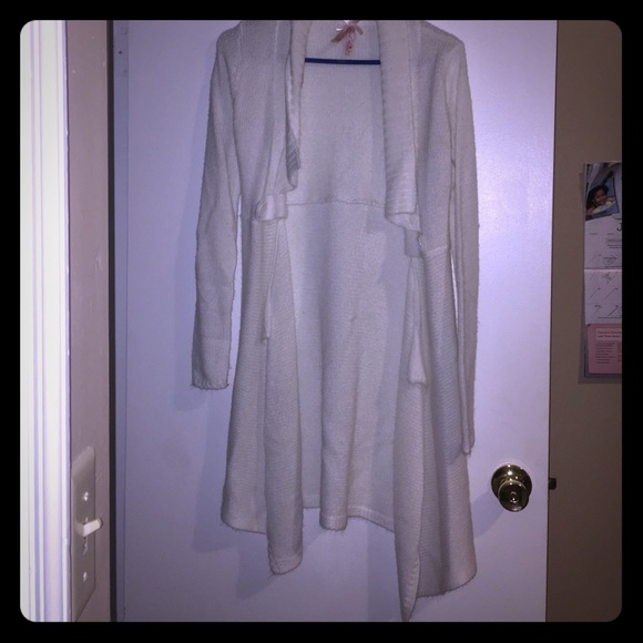 White cozy throw over