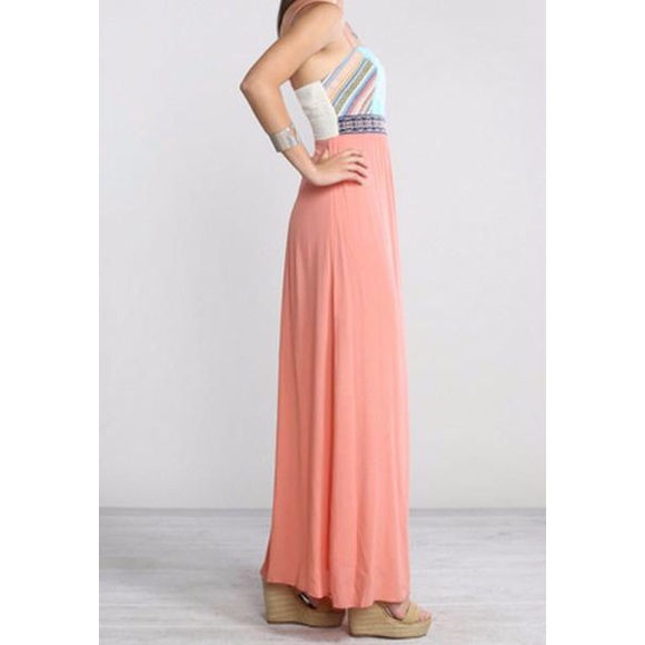 Flying Tomato Dresses & Skirts - NWOT coral boho embroidered maxi dress