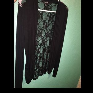 forever 21 - black lace cardigan