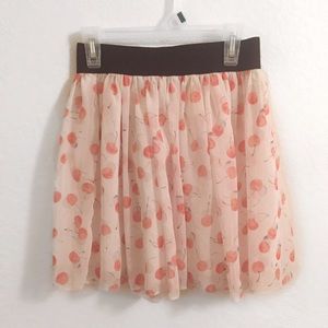Cute cherry chiffon skirt