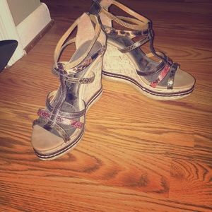 Sofia Vergara Tropical Wedges