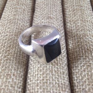 Sterling Silver Genuine Black Onyx Ring