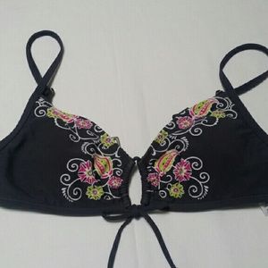 Athleta Dragonfly Scrunch Black Bikini Top  XS