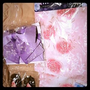 Pink Rose Japanese Yukata Purchased in Japan