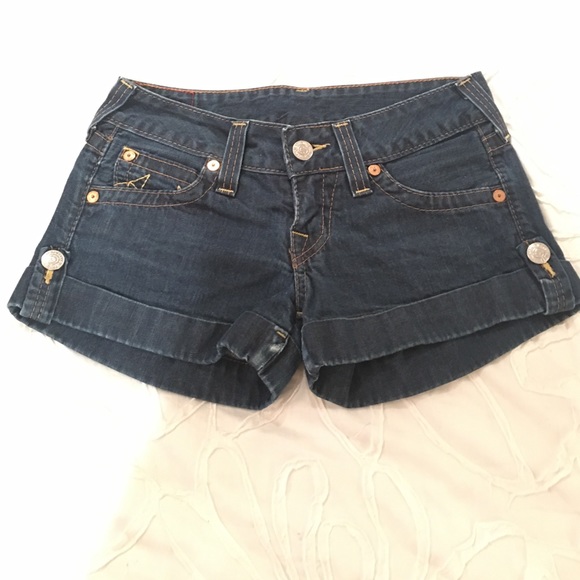 traditional low rise True Religion jean shorts.