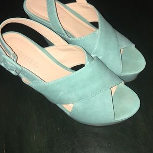 Forever 21 aqua wedges
