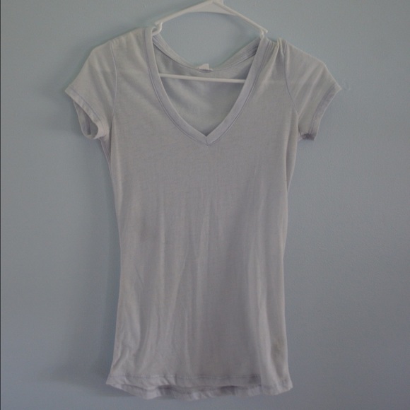 sheer blue/white V neck Tee - Picture 1 of 3