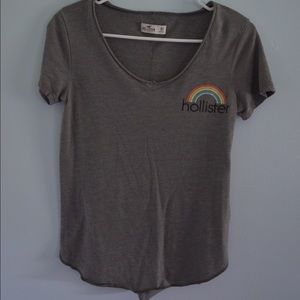 Hollister loose grey V neck