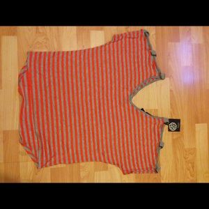 NWT Bobeau orange stripe top size s