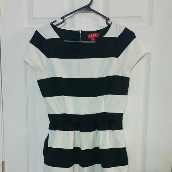 Black and white striped dress