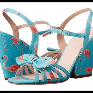 Kate Spade flamingo wedges 7 1/2