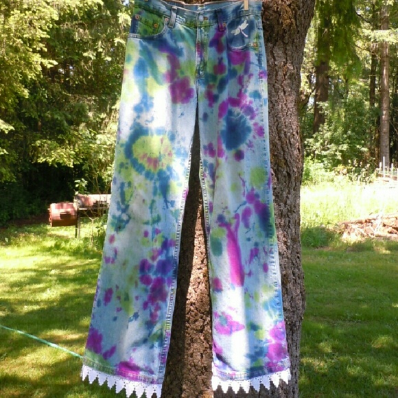 Levi's  Denim - Levi's tie-dye wide leg  Size 3M *FESTIVALREADY*
