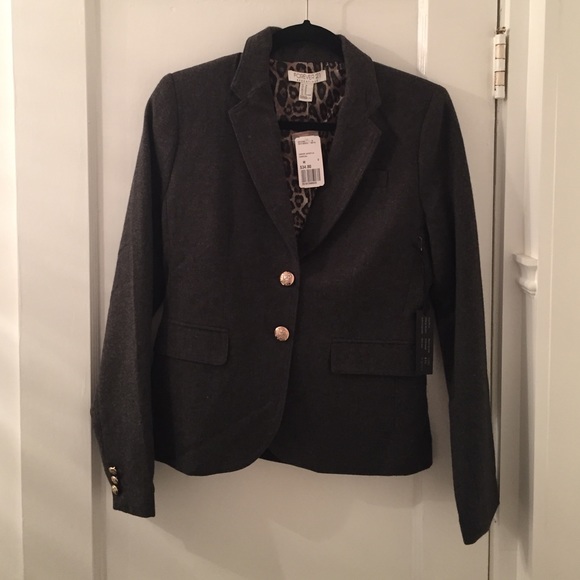 Dark grey Blazer with gold buttons