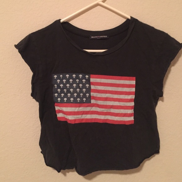 Brandy Melville Black American Flag Alien
