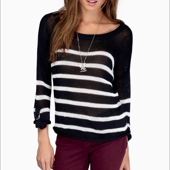 Tobi black white striped sweater