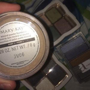 Mary Kay mineral powder , and eyeshadow quads .