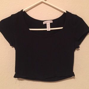 Solid Black Croptop