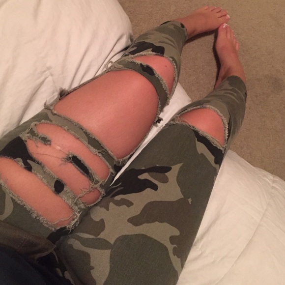 Pacsun Ripped Camo Jeans