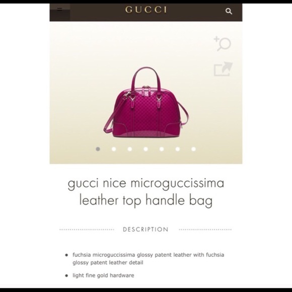 Gucci Microguccisima Top Handle Bag,Fuchsia Patent - Picture 3 of 8