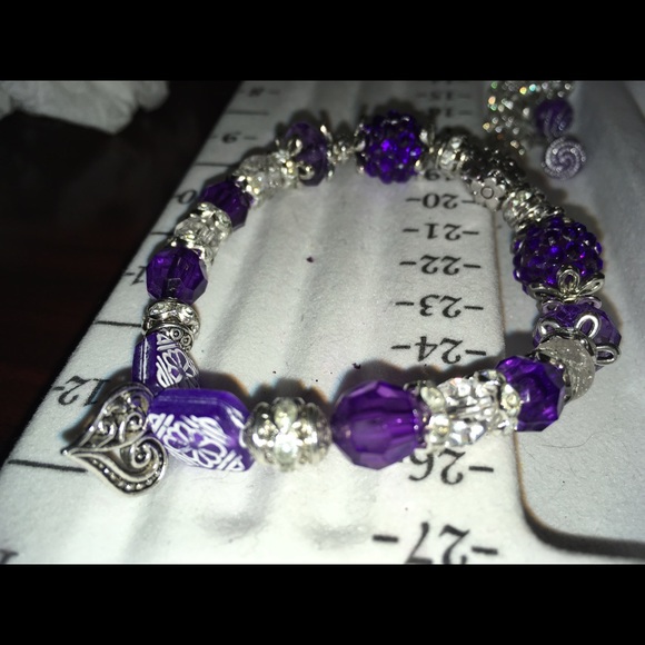 Purple & silver bracelet - Picture 2 of 3