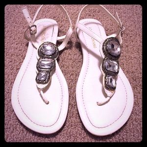 White sandals with bling!