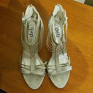 Deb glittery silver dress shoes