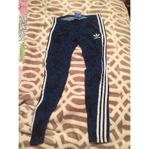 Adidas Blue Floral Print Leggings