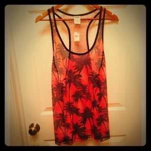 NWT VS PINK SUNSET PALM MESH TANK