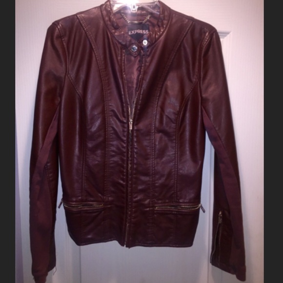Chocolate Brown Faux Leather look Jacket