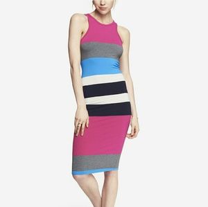Striped Racer back Midi Dress by Express