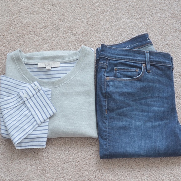 Loft Stripe Sleeve Two-in-One Top
