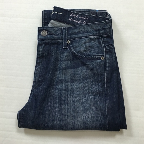 7 For All Mankind Denim - 7 for all mankind high waist straight leg size 27