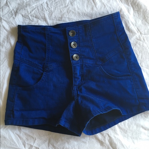 Blue high waisted shorts