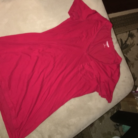 Small Express Basic Red T Shirt. Form Fitting. - image 1