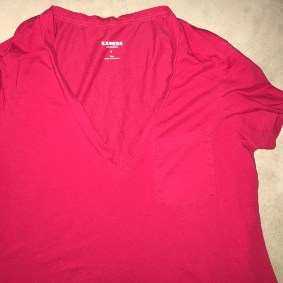 Small Express Basic Red T Shirt. Form Fitting. - image 2