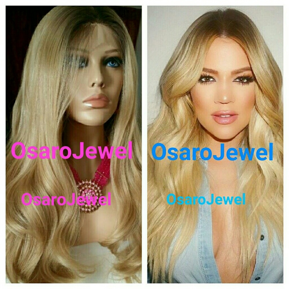 Celebrity 100% Real Human hair/ Blonde lace wig