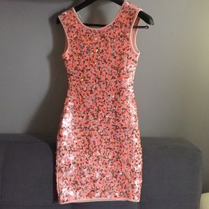 Peach tight sequences H&M dress