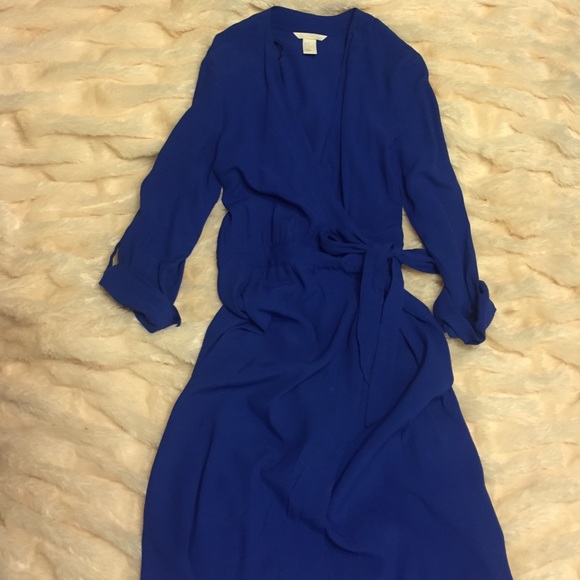 H&M royal blue wrap dress